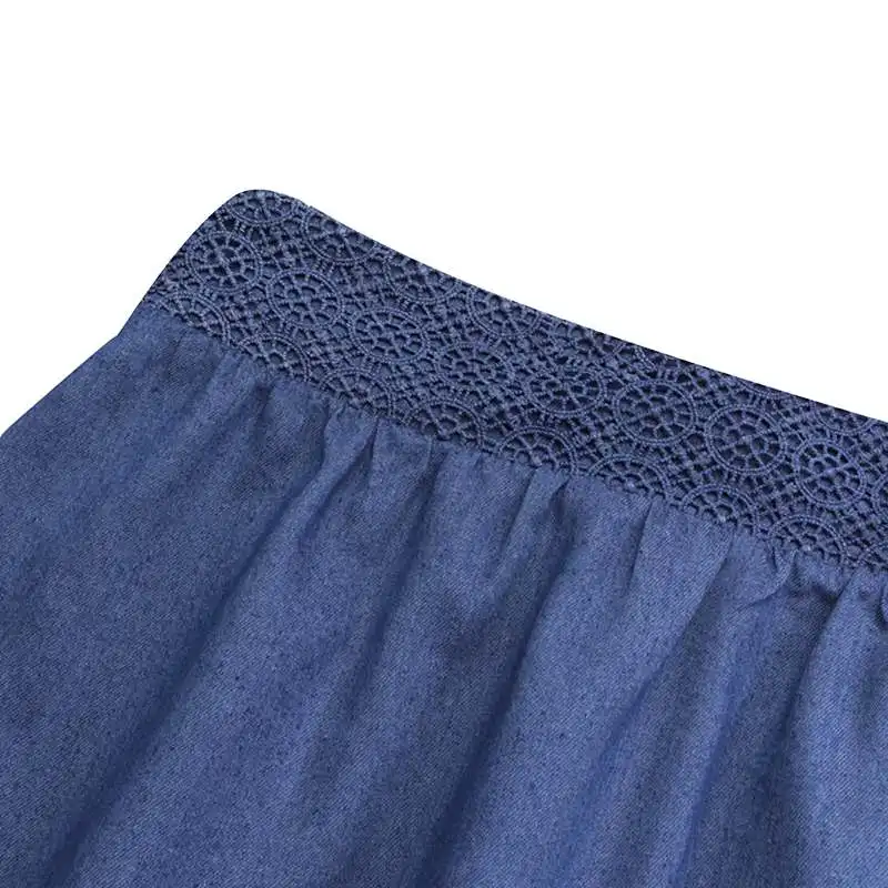 

Women A-line Skirts 2021 VONDA Summer High Waist Crochet Patchwork Pleated Maxi Skirts Faldas De Mujer Loose Beach Streetwears