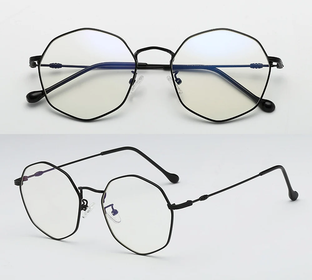 

Fashion Vintage Ultralight Alloy Polygon Full-Rim Frame Custom Made Myopia Glasses -1 to -6 and Reading Glasses 1 to 4