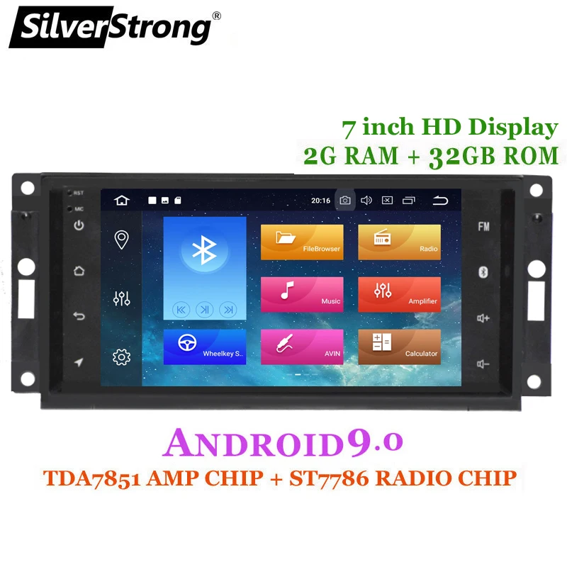 Автомобильная магнитола SilverStrong 2DIN 32G Android 9 0 gps для Jeep Cherokee 2009 2008 2010 Wrangler