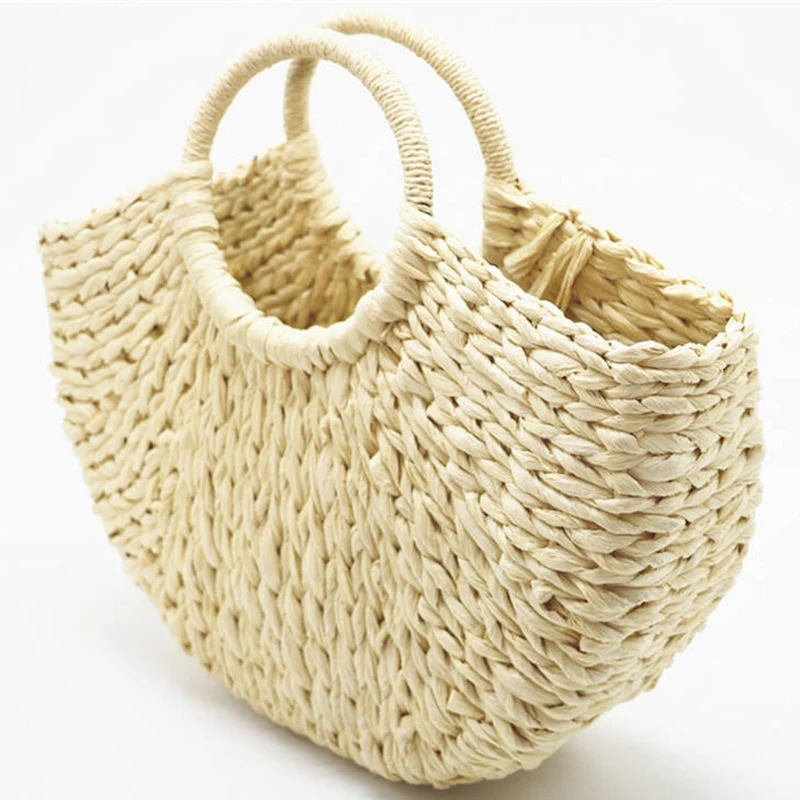 Пляжная сумка ручной работы круглая соломенная большая сумка-мешок летние сумки