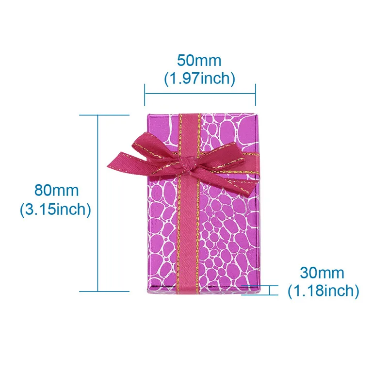 

24pcs 8x5x3cm Cuboid Mixed Color Cardboard Boxes with Sponge Insdie for Jewelry Display Storage Gift Box Accessories Packaging