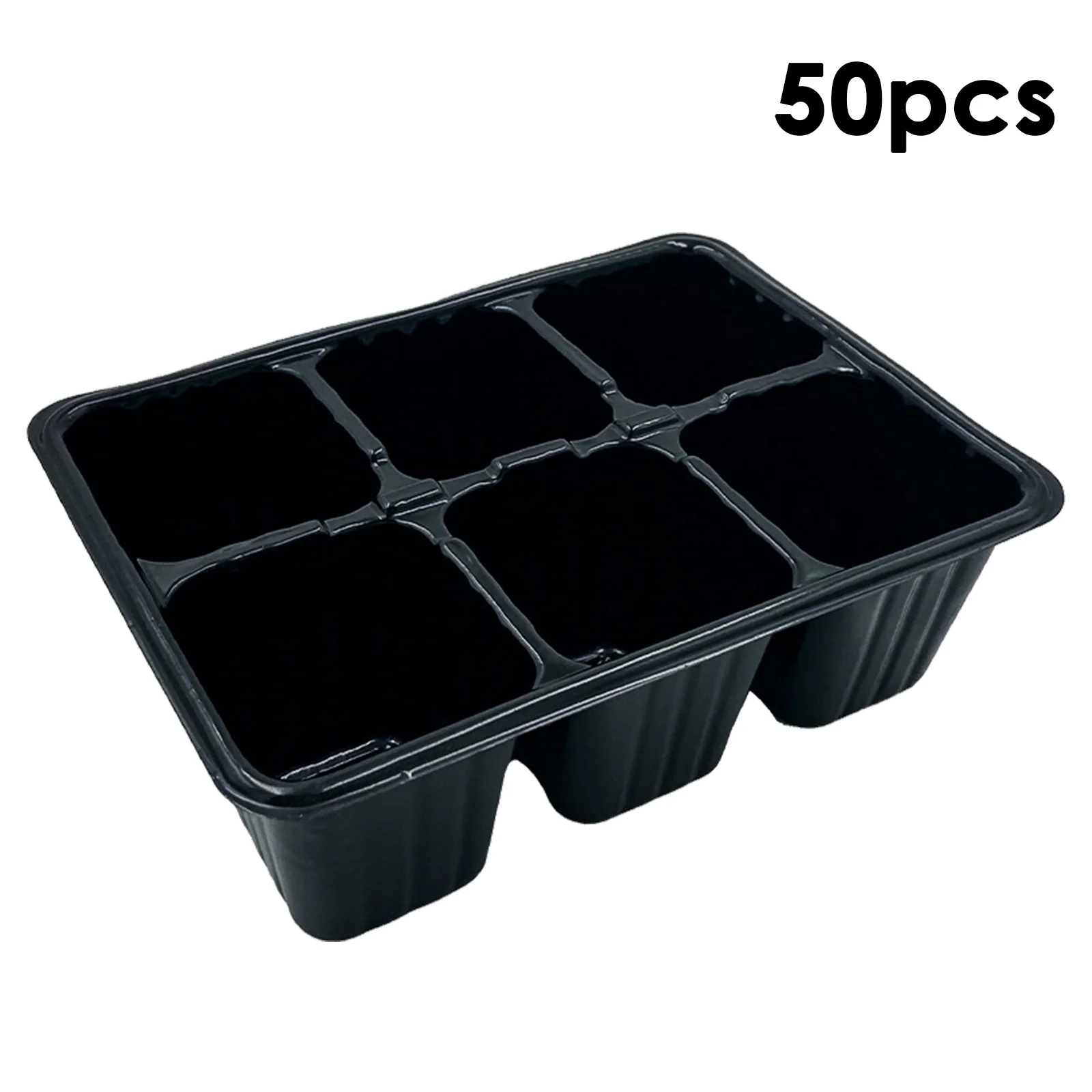 

50pcs 6 holes Durable Seed Starter Growing Trays kit Flowers Seedlings Plants Base