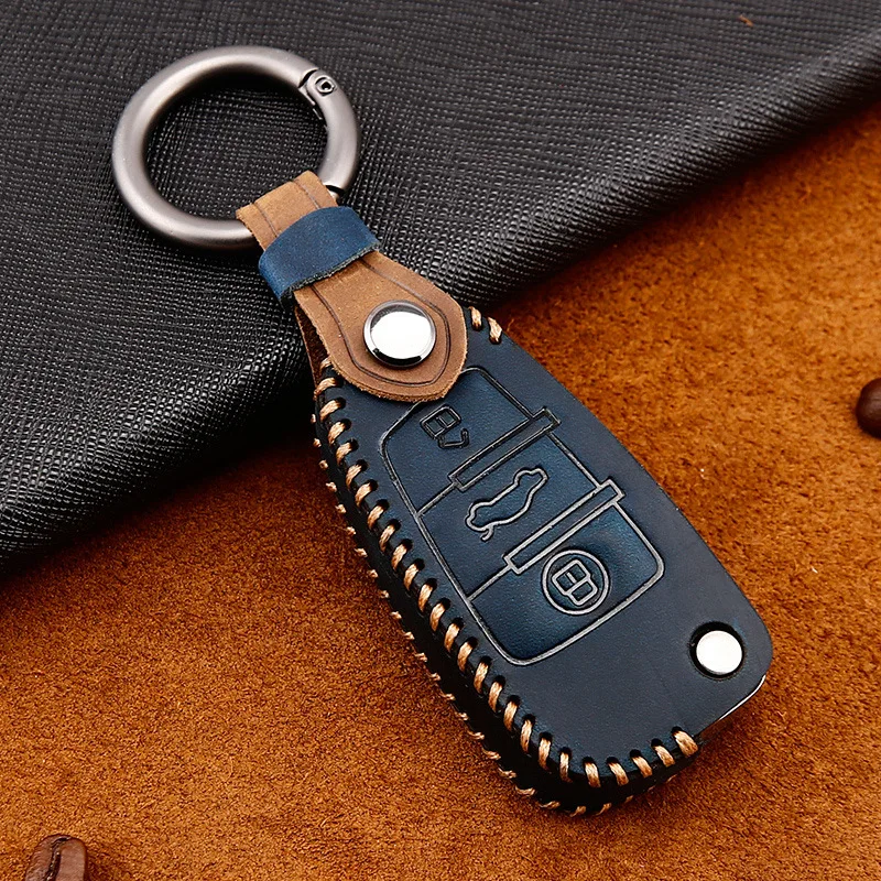 Кожаный чехол для автомобильного ключа Audi Q3 A4L A6L Q5 Q7 A1 A3 аксессуары защиты колец