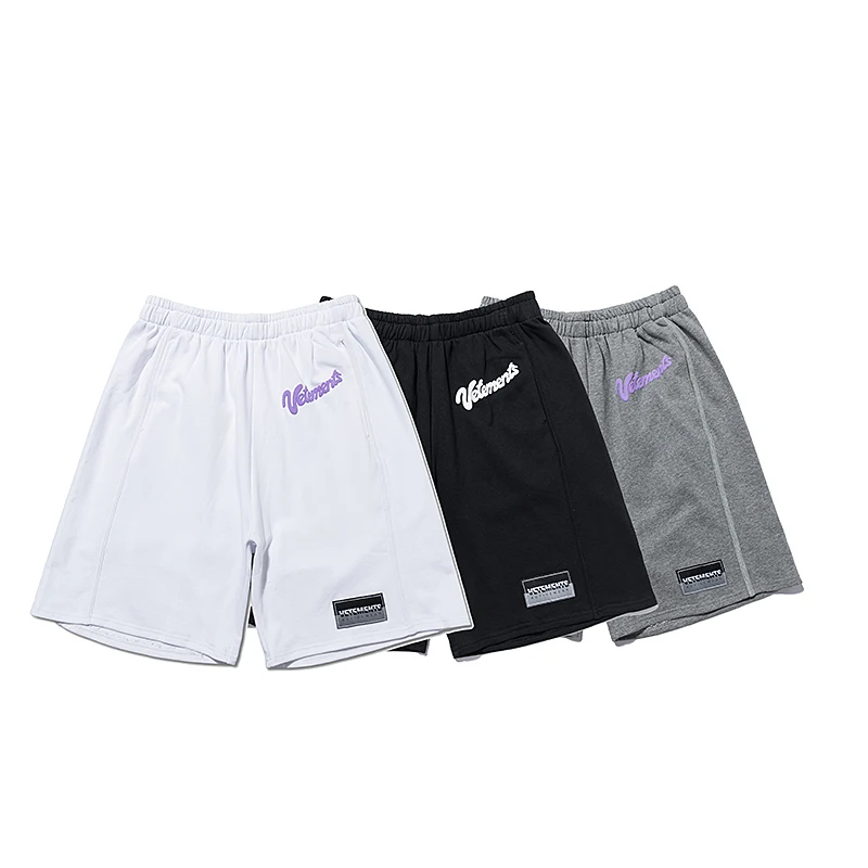 

Foam Printing Vetements Shorts Men Women Hip Hop 1:1 High Quality VTM Shorts Inside Embroidery Logo Beach Shorts Breeches