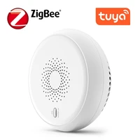 tuya zigbee smart smoke detector sensor security alarm system smart life tuya app smoke alarm fire protection for phone app