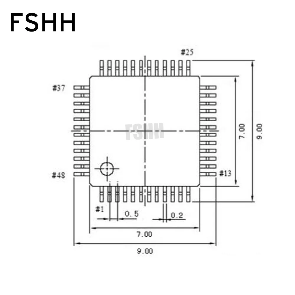 QFP48  din48,   TQFP48 LQFP48 ic (1pin  1pin) 0, 5