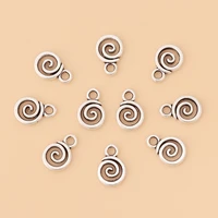 200pcslot tibetan silver swirl spiral charms 2 sided pendants beads for bracelet jewelry making accessories