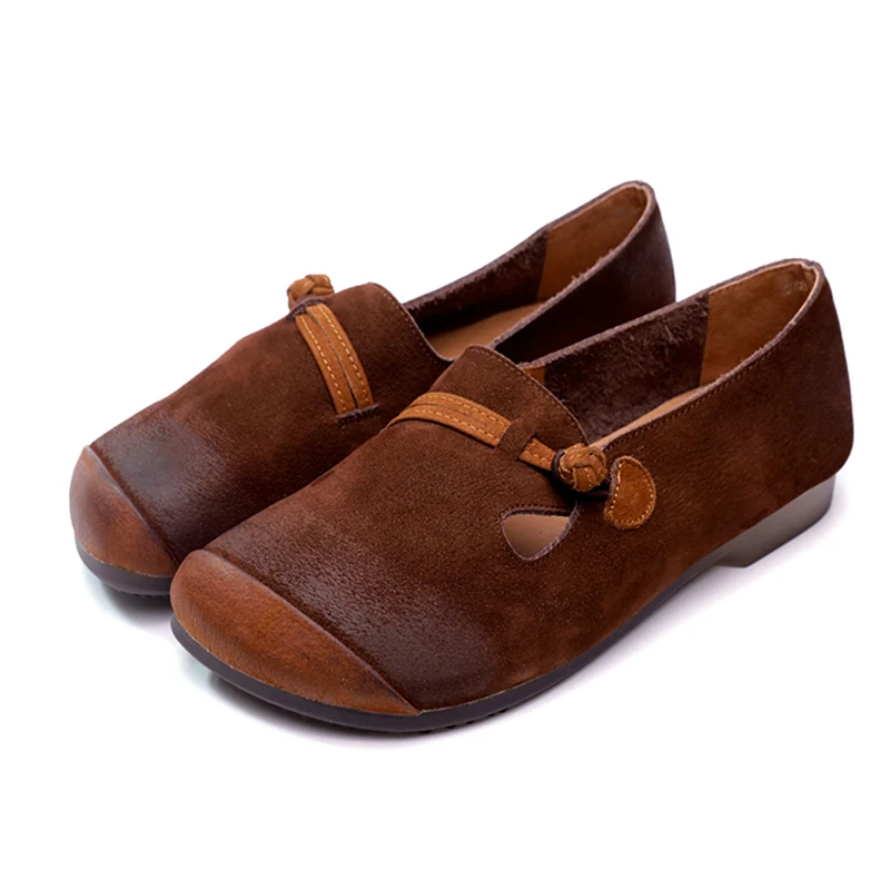 

2020 New Tayunxing Handmade Shoes Genuine Cow Leather Spring Women Low Heels Soft Sole Pumps Retro Comfort Lady Footwear 8908-1