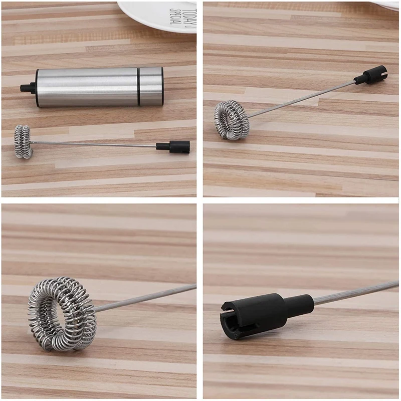 

Electric Hand-Held Milk Frother Whisk Stainless Steel Mixing Machine Kitchen Household Operated Foam Maker for Coffee