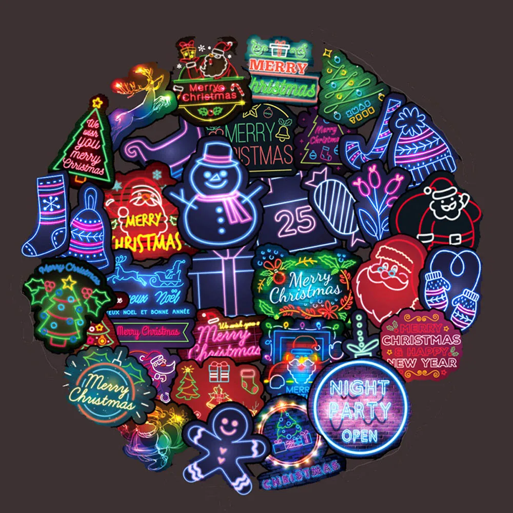 Дети 50 шт красочные рождественские наклейки ПВХ мультфильм снеговик