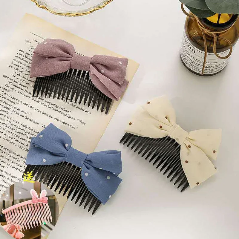 

Vintage Fashion Oversized Bow Knotted Linen Barrettes Bow Hair Comb Ponytail Clip Korean Women Hair Accessories Solid Headwear