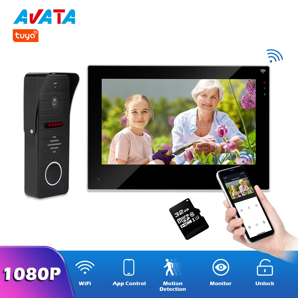 Видеодомофон Tuya Smart Life с поддержкой Wi Fi сенсорным экраном и камерой