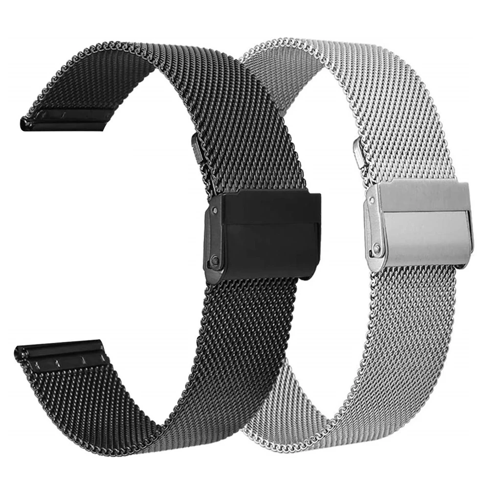 

Band sets for Samsung Galaxy Watch 46mm/Gear S3 22mm 20mm Stainless Steel Mesh milanese bracelet for active 2 40mm 44mm strap