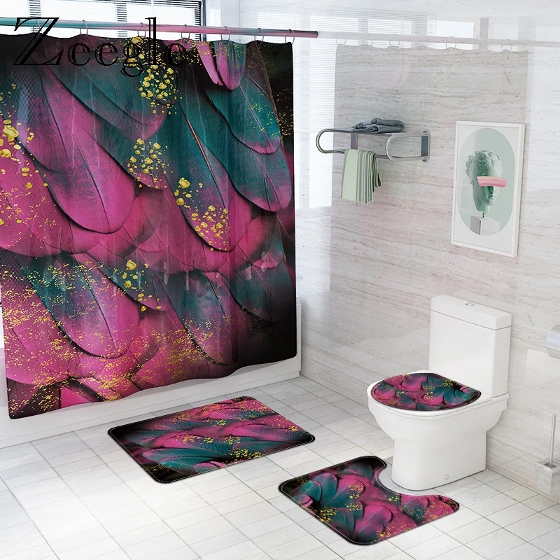 

Микрофибра коврик для ванной комнаты Набор Ванная комната коврик фланелевый душ Шторы анти-скользящие по полу ковер u-образный туалет коври...