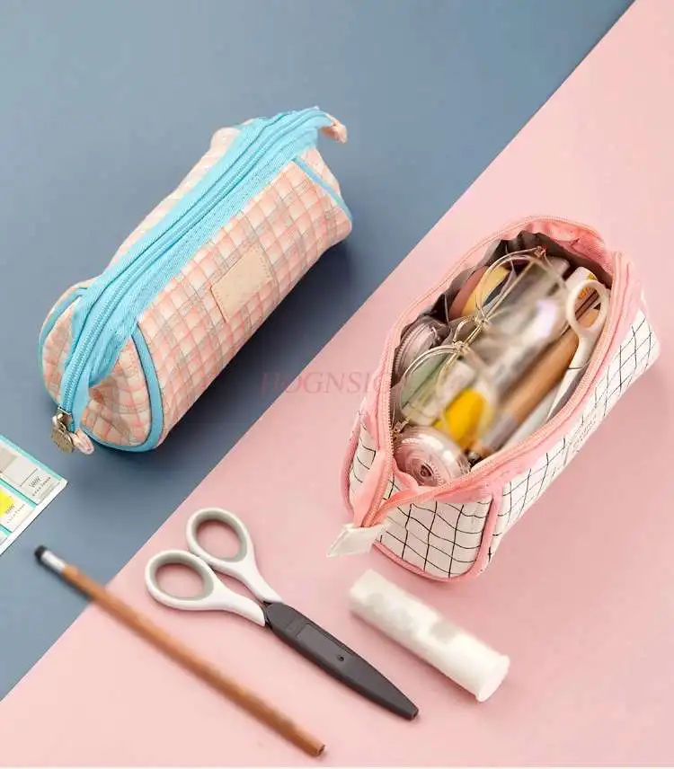 

1 шт пенал Простой холст большой емкости студенческий пенал маленькая свежая милая девушка сердце канцелярская коробка канцелярская сумка