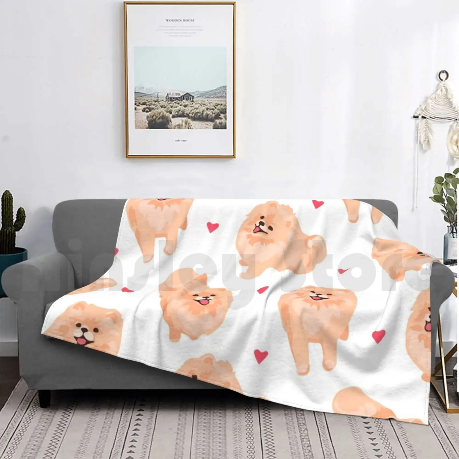 

Pomeranian Spitz Puppy Seamless Pattern Blanket Fashion Custom Pomeranian Dog Funny Cute Pom Funny Dog Dog Art