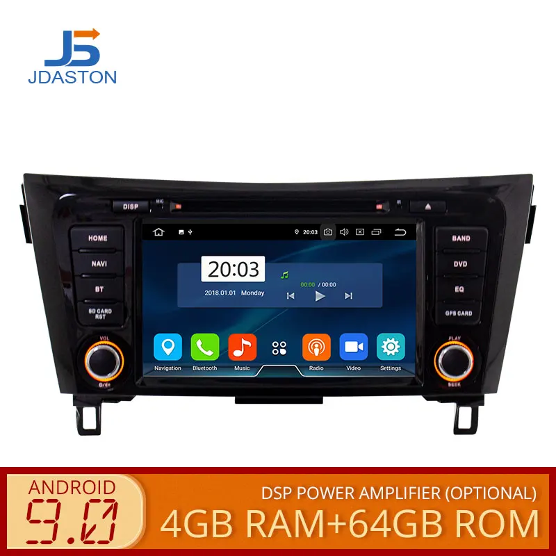 JDASTON Android 9 0 автомобильный мультимедийный плеер для Nissan qashqai X Trail 2014 2018 wifi DVD CD gps
