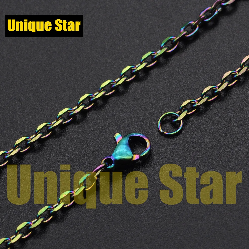 3 шт./лот мм 100% нержавеющая сталь с радужным покрытием базовая цепочка