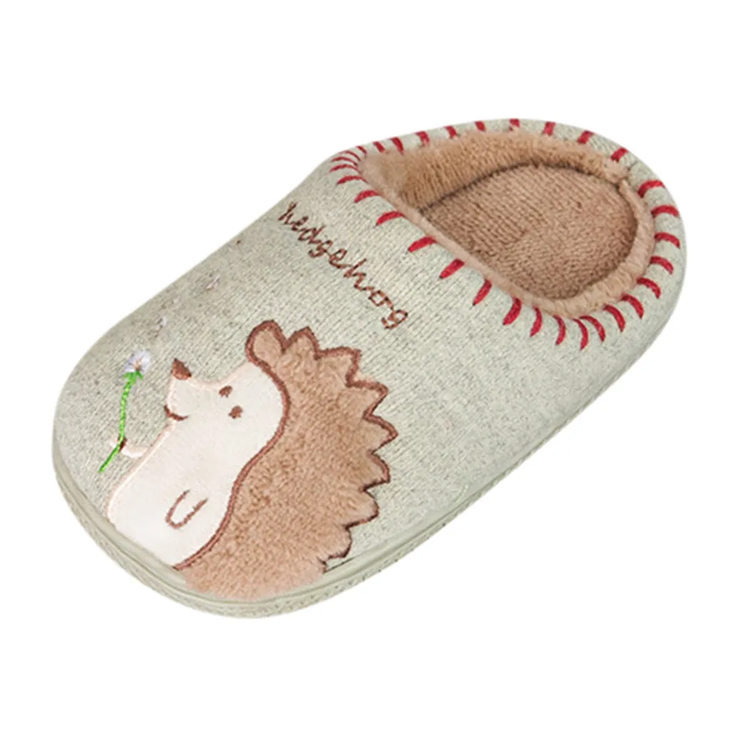 

Kids Baby Warm Slippers For Boy Girl Fluffy Shoes Nice Soft-Soled Toddler Kids Indoor Baby Slippers Animal Flock Kids Slippers