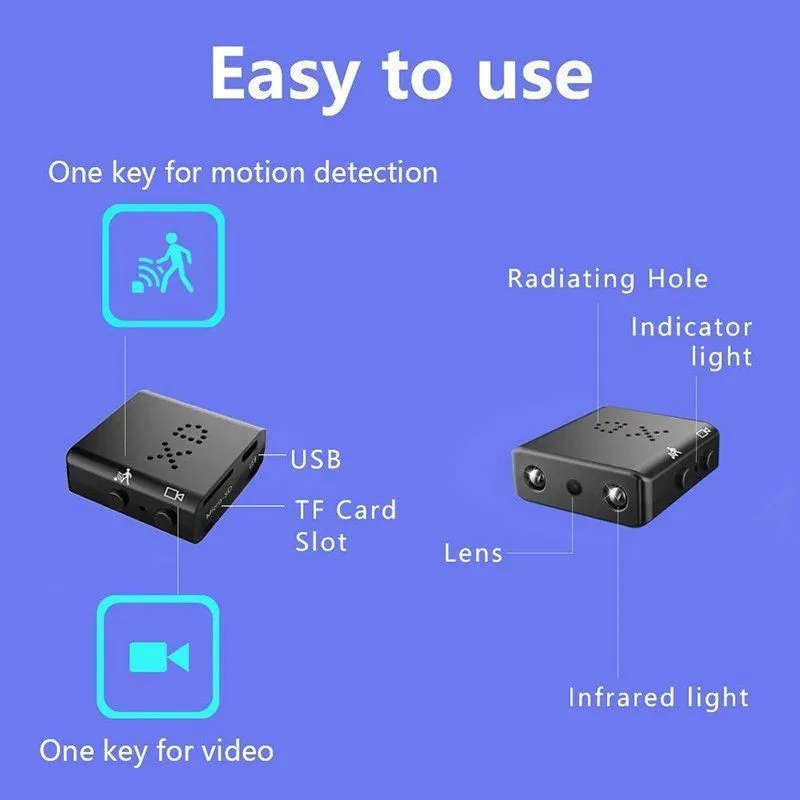 Беспроводная мини-камера QZT с Wi-Fi Full HD 1080P микро IP-камера мини-видеокамера