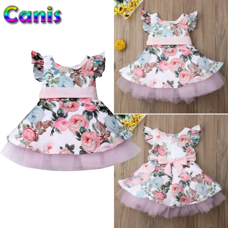 Goocheer Summer Baby Girl Clothing Princess Toddler Newborn Girls Dress Flower Lace Tutu Party Wedding Birthday | Детская одежда и
