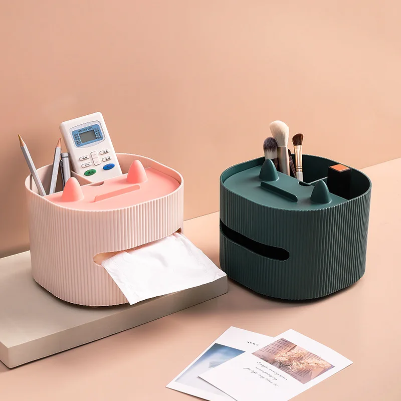 

Creative Multifunctional Desktop Tissue Box Remote Control Holder Storage Box Living Room Sundries Organizer Home Office