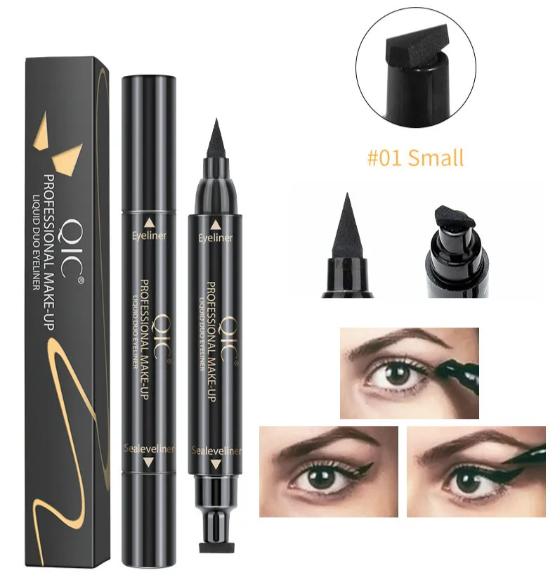 

2021 Sexy Women 2 In1 Eyeliner Stamp Liquid Eyeliner Pencil Makeup Stamps Seal Pen Stamp Eye Liner Pencil Waterproof Quick Dry