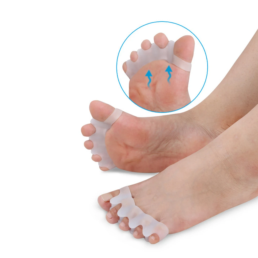 

Hot selling 2PCS Health Correction Toe Separator Thumb Valgus Corrector Silicone Orthopedic Separator Foot Care Tool