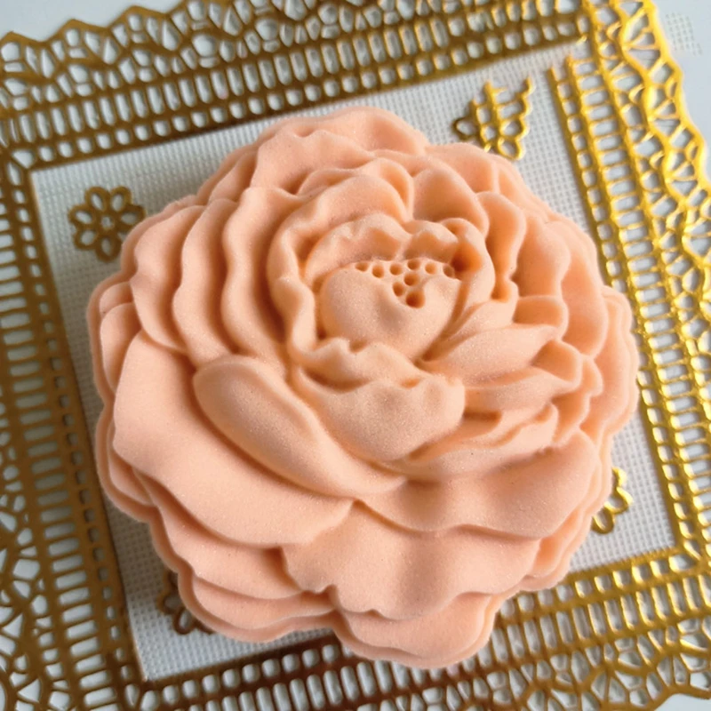 

Blossom Peony Round Moon Cake Molds 50g/125g Hand-Pressure 1 Stamp Mooncake Molds for Mid-Autumn DIY Pastry Tool Cookie Baking