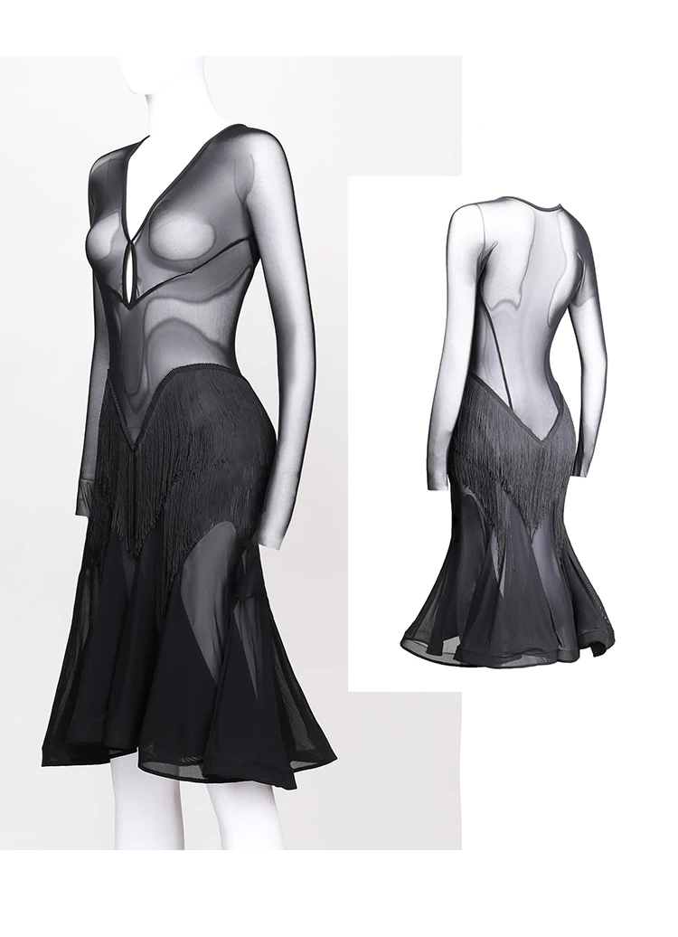 Женское платье для латиноамериканских танцев блестящее джазовых сальсы |