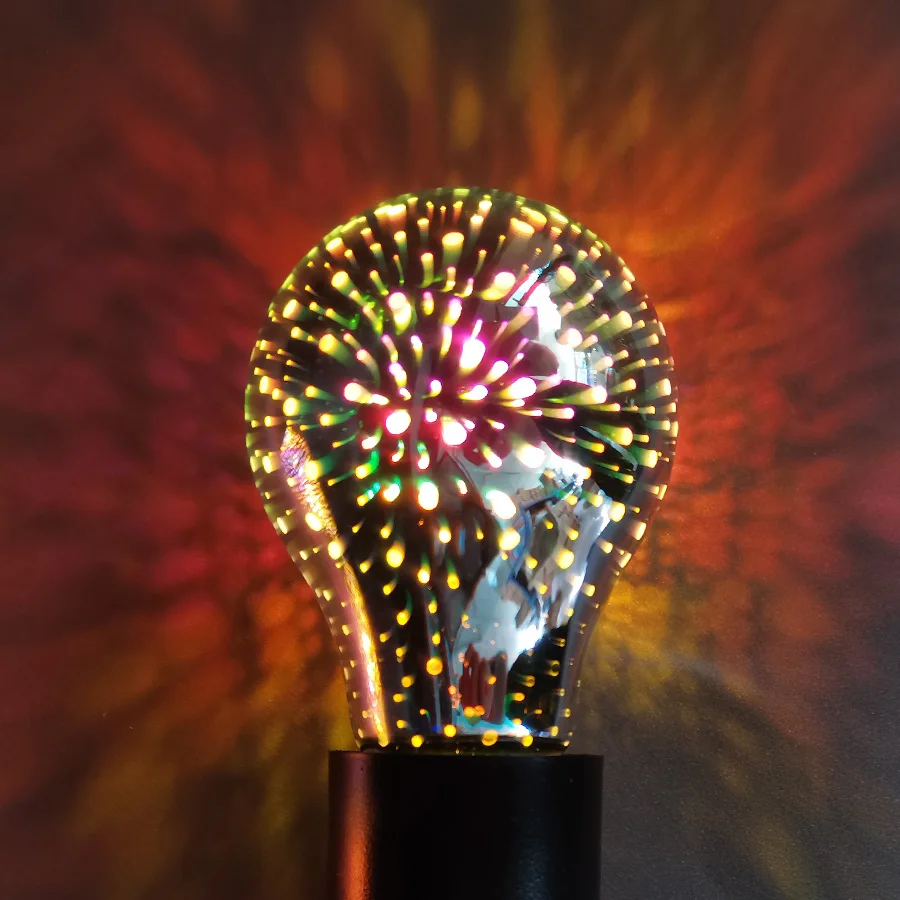 Ретро лампа Эдисона 3D фейерверк лампа E27 220V 7W фейерверк эффект винтажные лампы накаливания - Цвет: st64