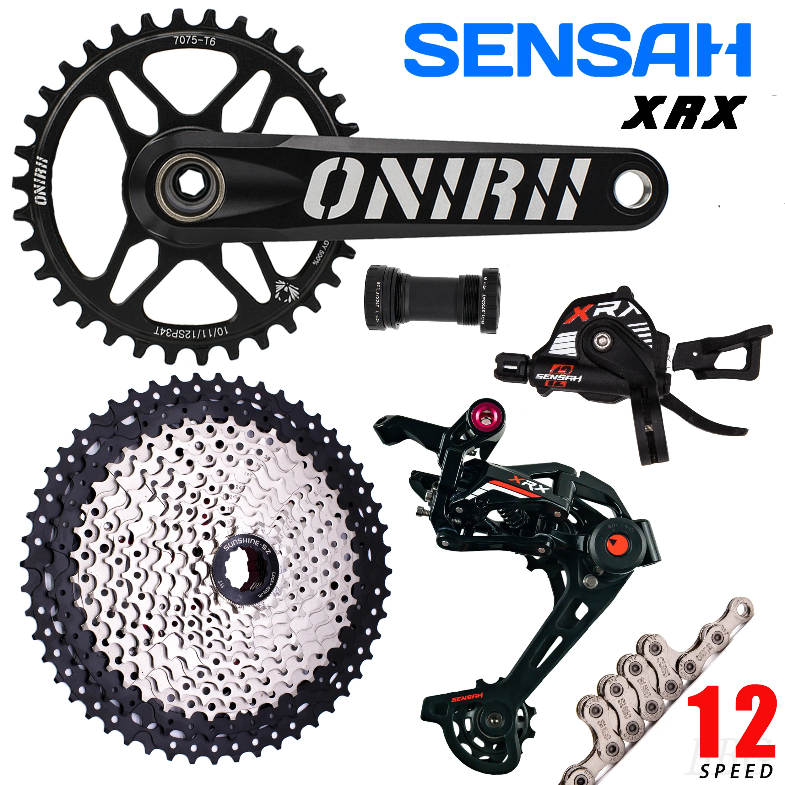 

SENSAH 12 Speed Bicycle MTB Shifter Rear Derailleur Groupset Bike 1X12 Cassette Crankset Chain XT SLX DEORE M6100 GX NX XX1 New