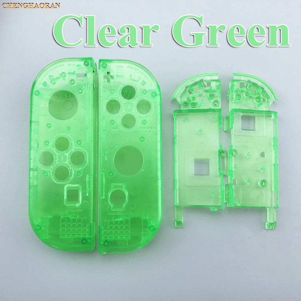 T Clear Green 1 комплект, 23 Цвета, сменный корпус, жесткий чехол для nintendo Switch NS Joy-Con, контроллер, зеленая Лицевая панель, крышка для joycon - Цвет: T Clear Green