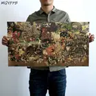 Семейное фото японской анимации, Постер из крафт-бумаги, украшение для дома, картина, настенная наклейка, картина в подарок, 70x33 см