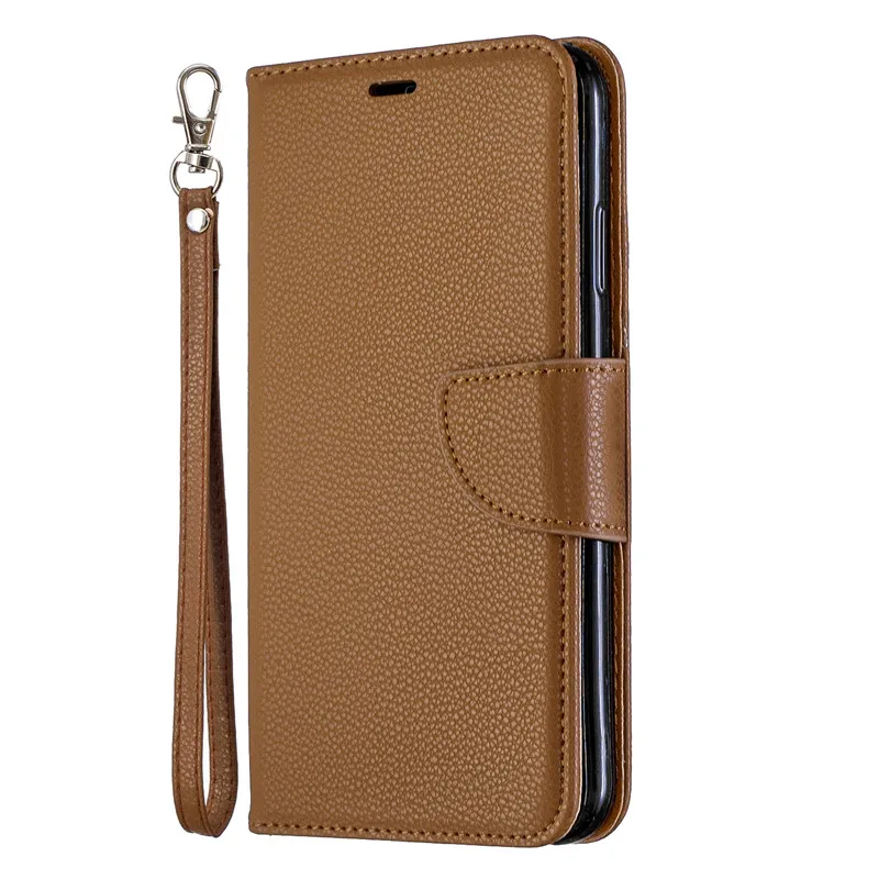 Brown Флип-чехол-кошелек для iphone 11 Pro X XR XS Max Fundas Lichi кожаный чехол для iphone 6 7 8 6s Plus Case Capa - Цвет: Brown