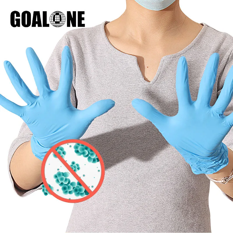 GOALONE 100 шт./компл. одноразовые нитриловые перчатки без порошка текстурированные