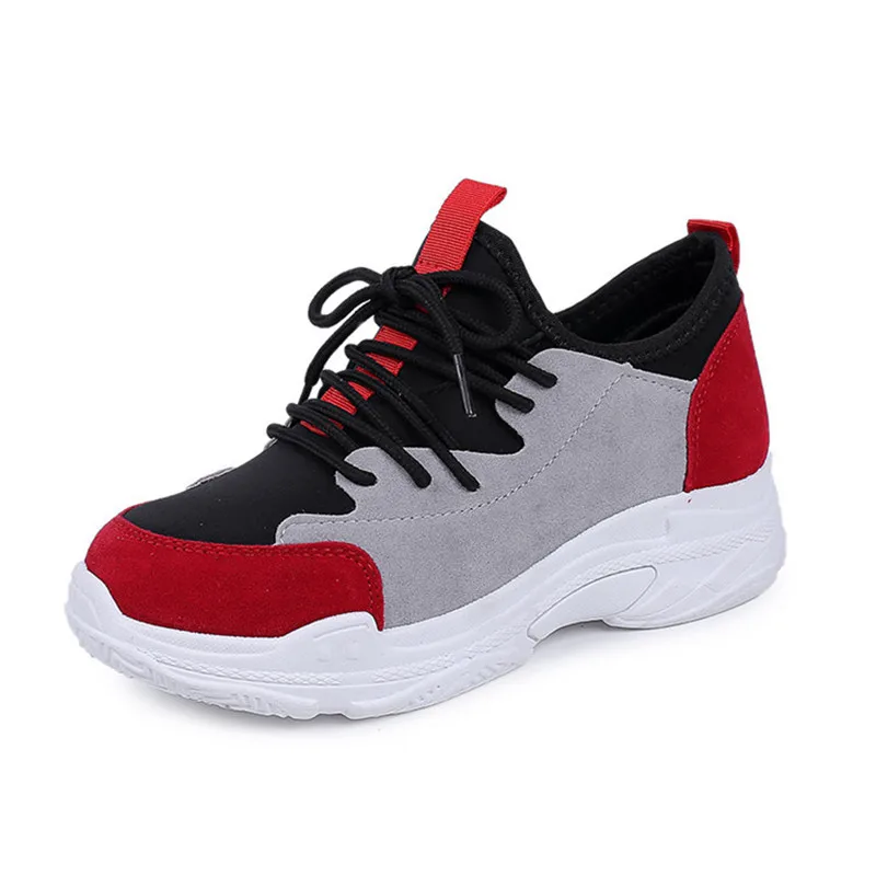 Sports shoes female spring new Korean version of Harajuku ulzzang wild thick-soled tie casual old women's | Обувь