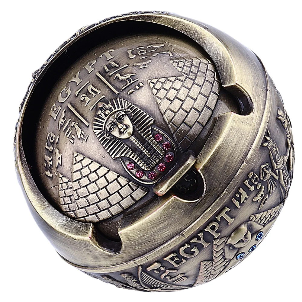 

1Pc Creative Ashtray with Lid Cigar Cigarettes Metal Ashtray Windproof Ash Tray