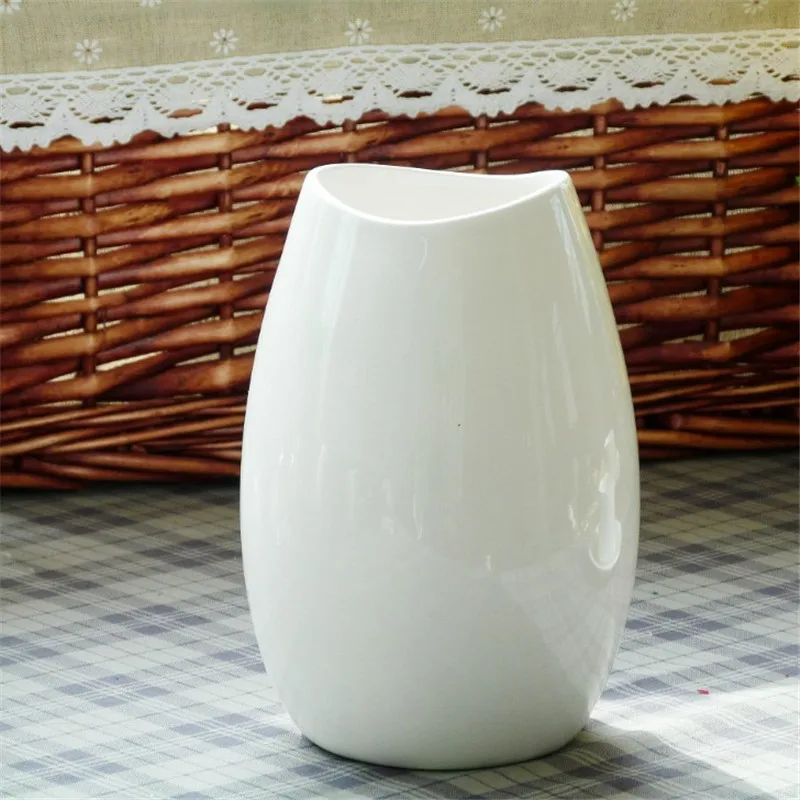 Скандинавская Минималистичная классическая ваза из белого фарфора керамические