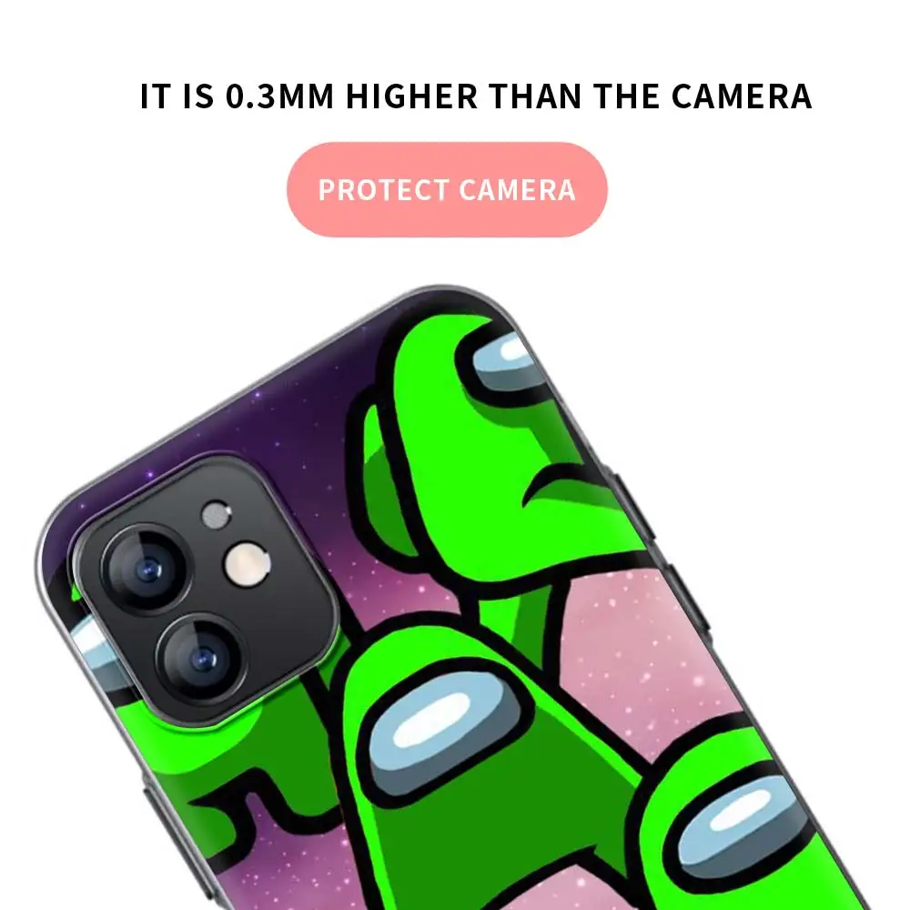 

Among Us Game Soft Case for iPhone 12 Pro 11 12 Mini 11 Pro MAX 7 8 SE XR X XS MAX 6 6s 7 8 Plus Black Silicon Phone Cover Shell