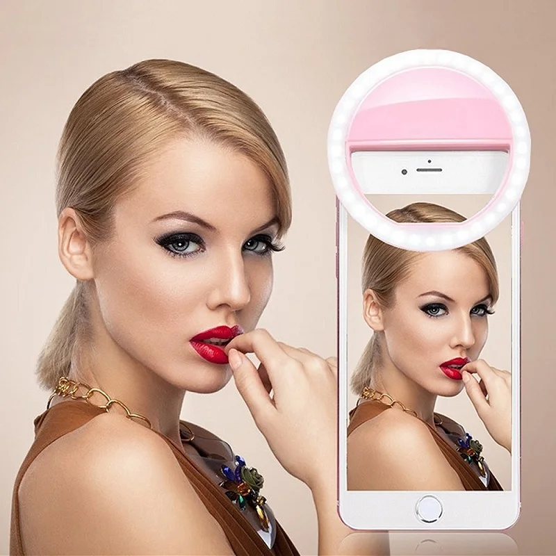 

Dropshipping Selfie LED Ring Flash Light Portable Mobile Phone Lamp Luminous Clip For iPhone 11 Xiaomi Samsung A51 Phones