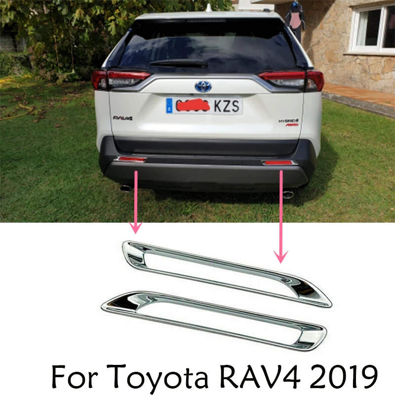 

2pcs Car Light Cover Trim Replacement For Toyota RAV4 2019 Exterior ABS Chrome Adhesive Light Sticker Cover Accessories