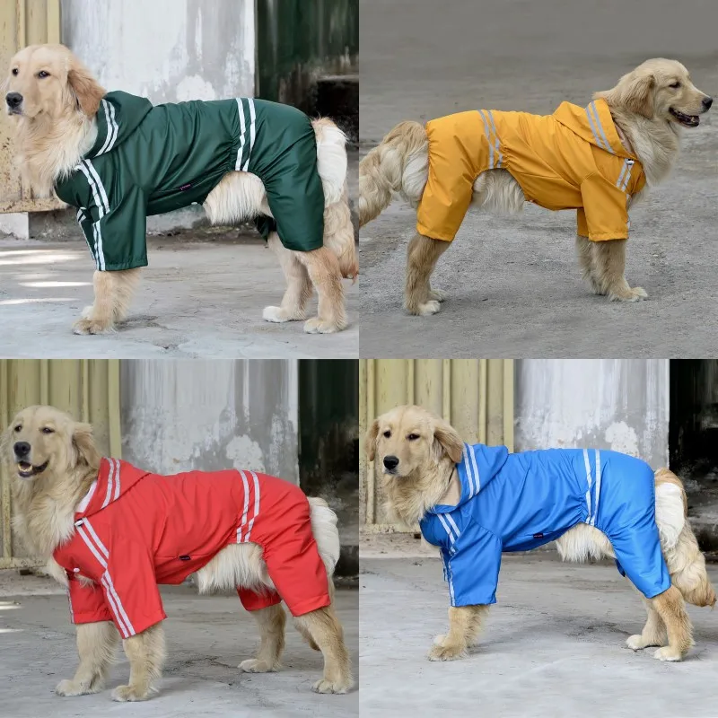 Большой плащ для собак водонепроницаемый непромокаемый комбинезон Комбинезоны