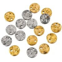 30pcs 8 12mm gold stainless steel round hammered charms pendant for diy earrings bracelet necklace jewelry making wholesale