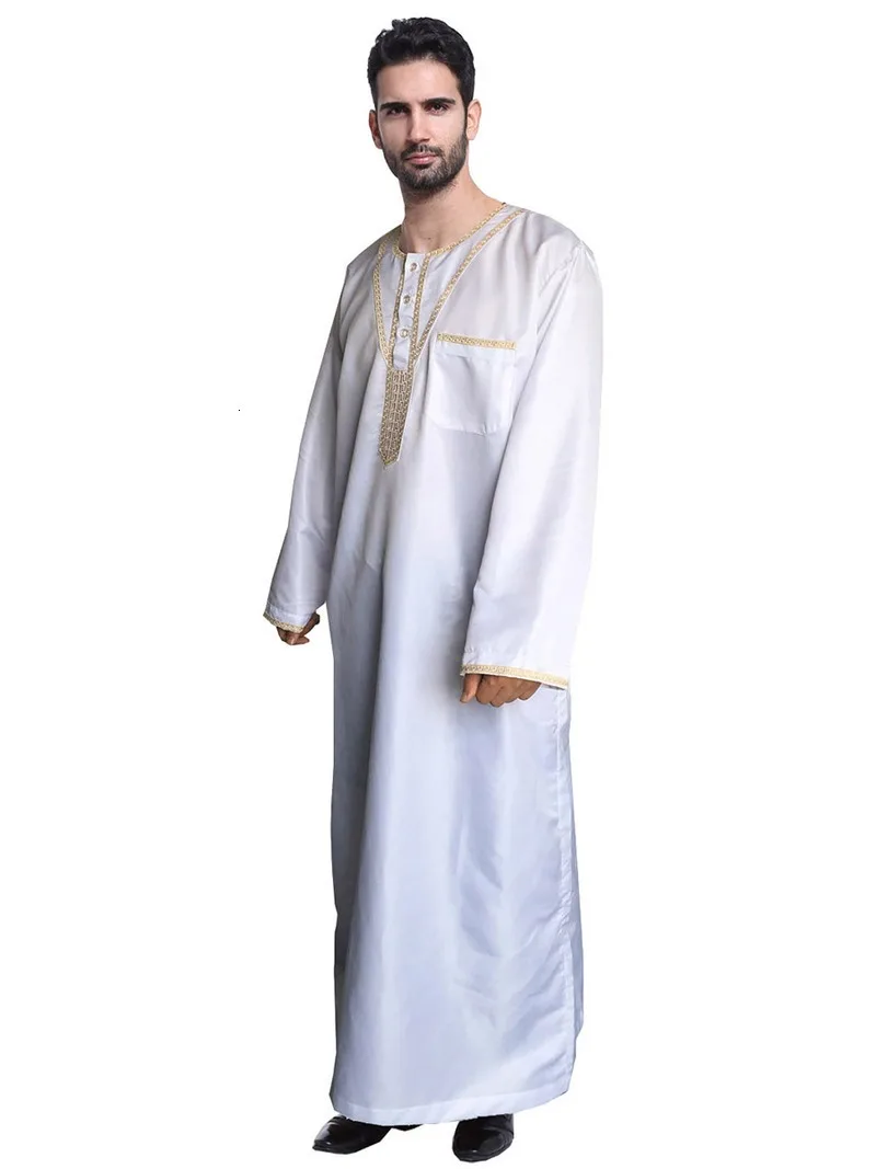 Men Islamic Arab Muslim Clothing Kaftan Vintage Loose Dress Jubba Saudi Arabia Pakistan Clothes Plus Size Oman Robes Costume |