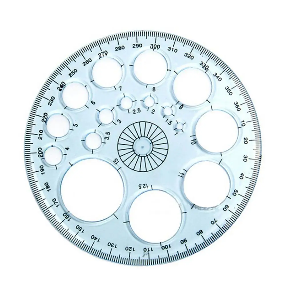 

1 шт. канцелярские принадлежности 360 градусов круглая линейка Прозрачная Круглая офисная школа чертежная поставка транспортир современный ...