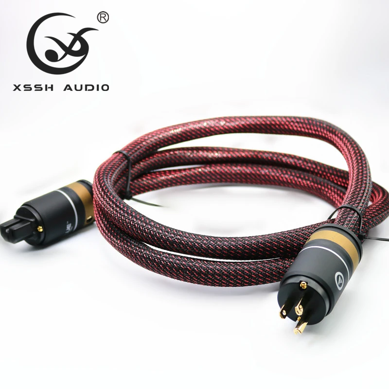 Усилитель XSSH audio Hifi FURUTECH OFC позолоченный с вилкой Стандарта США Европы IEC розетка
