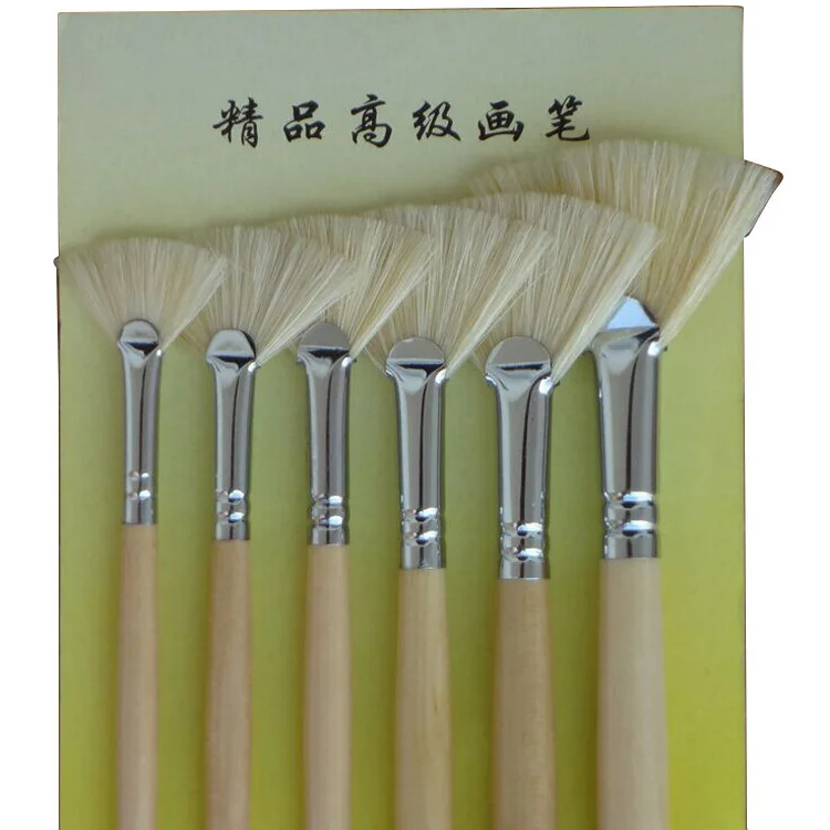 6 комплектов кистей для масляной живописи с белым стержнем |