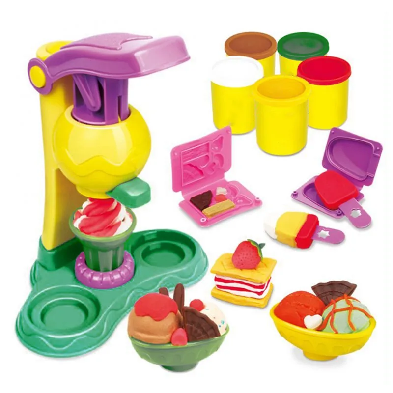 3D Развивающие игрушки DIY Ручная работа мука Зеленая глина Красочные пластиковые