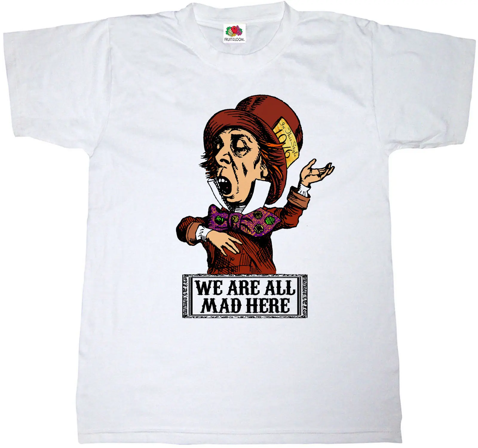 Алиса в стране чудес фильм футболка 100% хлопок MAD HATTER Чай Вечерние 2019 Модные